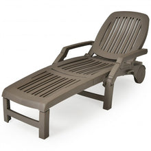 Load image into Gallery viewer, Adjustable Patio Sun Lounger with Weather Resistant Wheels-Coffee