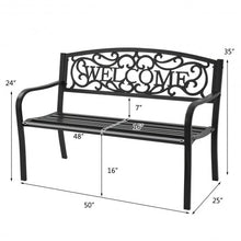 Load image into Gallery viewer, Outdoor Furniture Steel Frame Porch Garden Bench-Black
