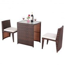 Load image into Gallery viewer, 3 pcs Cushioned Outdoor Wicker Patio Set