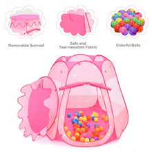 Load image into Gallery viewer, Pink Portable Kid Play House Play Tent with 100 Balls