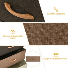 Load image into Gallery viewer, 4-Tier Organizer Tower Steel Frame Wooden Top Storage with 5-Drawer Dresser