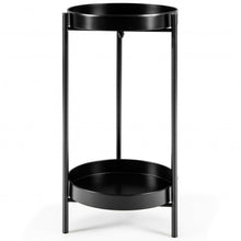 Load image into Gallery viewer, 2 Tier Mid Century Modern Metal Plant Stand-Black