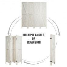 Load image into Gallery viewer, 4 Panels Folding Wooden Room Divider-White