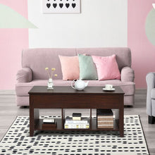 Load image into Gallery viewer, Lift Top Coffee Table with Storage Lower Shelf-Brown