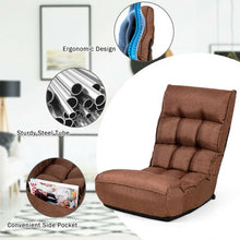 Load image into Gallery viewer, 4-Position Adjustable Floor Chair Folding Lazy Sofa