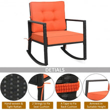 Load image into Gallery viewer, Patio Rattan Rocker Outdoor Glider Rocking Chair Cushion Lawn