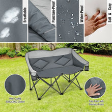 Load image into Gallery viewer, Folding Camping Chair with Bags and Padded Backrest-Gray