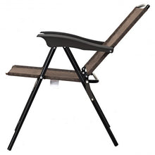 Load image into Gallery viewer, 4 pcs Folding Sling Chairs with Steel Armrest and Adjustable Back