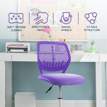 Load image into Gallery viewer, Adjustable Office Task Desk Armless Chair-Purple