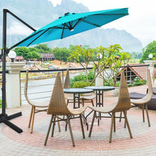 Load image into Gallery viewer, 10 Ft Patio Offset Cantilever Umbrella with Solar Lights-Turquoise