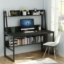 Load image into Gallery viewer, Storage Writing Desk Computer Desk with Hutch & Bookshelf-Gray
