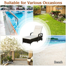 Load image into Gallery viewer, Outdoor Recliner Cushioned Chaise Lounge w/ Adjustable Backrest