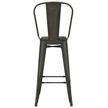 Load image into Gallery viewer, 30" Height Set of 4 High Back Metal Industrial Bar Stools-Gun