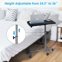 Load image into Gallery viewer, Adjustable Angle Height Rolling Laptop Table