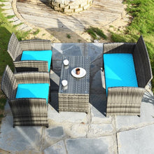Load image into Gallery viewer, 4PCS Patio Rattan Furniture Set-Turquoise