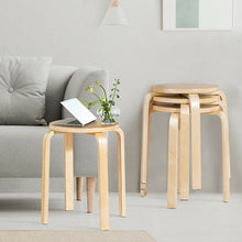 Load image into Gallery viewer, Set of 4 18" Wood Home Backless Dining Chairs