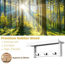 Load image into Gallery viewer, Entryway Hanging Wood Coat Rack with 3 Double Hooks-White