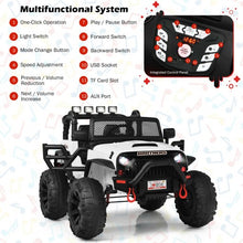 Load image into Gallery viewer, 12V Kids Ride On Truck RC Motorized Car with Spring Suspension and MP3 -White