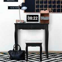Load image into Gallery viewer, Vanity Makeup Dressing Table with a Mirror and 4 Drawers-Black