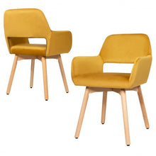 Load image into Gallery viewer, Set of 2 Modern Accent Armchairs-Yellow