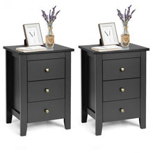 Load image into Gallery viewer, 2 pcs Nightstand End Beside Table Drawers-Black