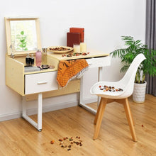 Load image into Gallery viewer, Square Mirror Makeup Dressing Table with Flip Top