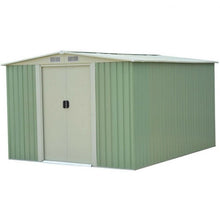 Load image into Gallery viewer, Galvanized Steel Garden Storage Shed Tool House-Green