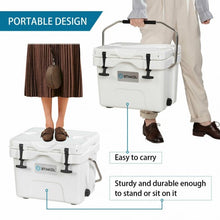 Load image into Gallery viewer, 16 Quart Portable Ice Cooler with 24 Cans-White