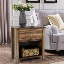 Load image into Gallery viewer, Nightstand Side Coffee Table Storage Drawer Antiqued