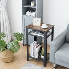 Load image into Gallery viewer, 3-Tier Industrial Tall Nightstand Side End Telephone Table