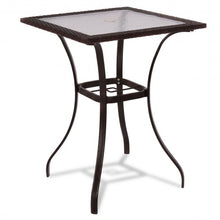 Load image into Gallery viewer, Outdoor Patio Rattan Square Table with Glass Top