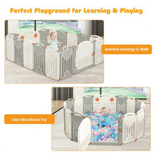 Load image into Gallery viewer, 16 Panel Activity Safety Baby Playpen w/ Lock Door-Beige