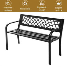 Load image into Gallery viewer, Patio Park Garden Bench Outdoor Deck Steel Frame