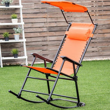 Load image into Gallery viewer, Zero Gravity Folding Rocking Chair Rocker Porch-Orange