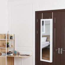 Load image into Gallery viewer, Wall Door Mounted Magnetic Mirrored Jewelry Cabinet-White