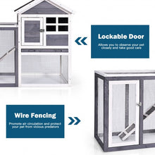 Load image into Gallery viewer, Outdoor Wooden Rabbit hutch-Gray