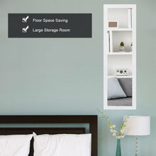 Load image into Gallery viewer, Wall Door Mounted Magnetic Mirrored Jewelry Cabinet-White