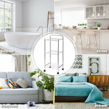 Load image into Gallery viewer, 3-Tier Multifunction Mesh Wire Rolling Cart