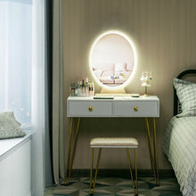 Load image into Gallery viewer, Industrial Makeup Dressing Table with 3 Lighting Modes-White