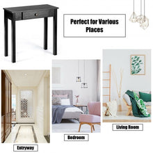 Load image into Gallery viewer, Small Space Console Table with Drawer for Living Room Bathroom Hallway-Black