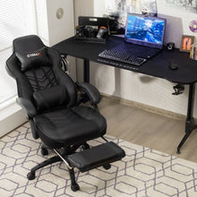 Load image into Gallery viewer, Adjustable Gaming Chair with Footrest for Home Office-Black