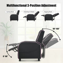 Load image into Gallery viewer, Massage Racing Gaming Single Recliner Chair-Pink