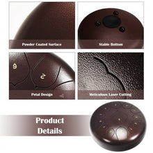 Load image into Gallery viewer, Steel Tongue Handpan Drum 13 Notes 12�-Coffee