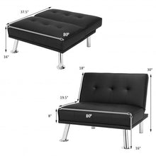 Load image into Gallery viewer, Single Sofa Lounge Chair with Metal Legs and Adjustable Backrest-Black