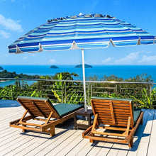 Load image into Gallery viewer, 8FT Portable Beach Umbrella with Sand Anchor and Tilt Mechanism for Garden and Patio-Navy