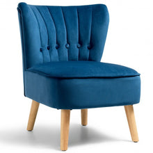 Load image into Gallery viewer, Armless Accent Chair Tufted Velvet Leisure Chair-Blue