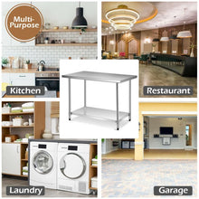 Load image into Gallery viewer, 30" x 48" Stainless Steel Food Preparation Kitchen Table