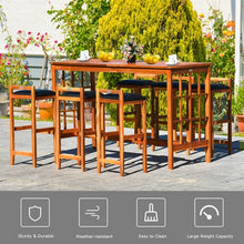 Load image into Gallery viewer, 7-Piece Patio Bar Set Outdoor Dining Table Stool Wood Furniture