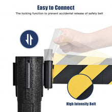 Load image into Gallery viewer, 2 Pcs Stanchion Post Crowd Control Barriers Queue Pole w/Retractable Belt-Yellow