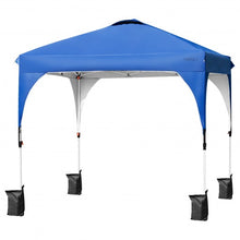 Load image into Gallery viewer, 8' x 8' Outdoor Pop Up Tent Canopy Camping Sun Shelter with Roller Bag-Blue